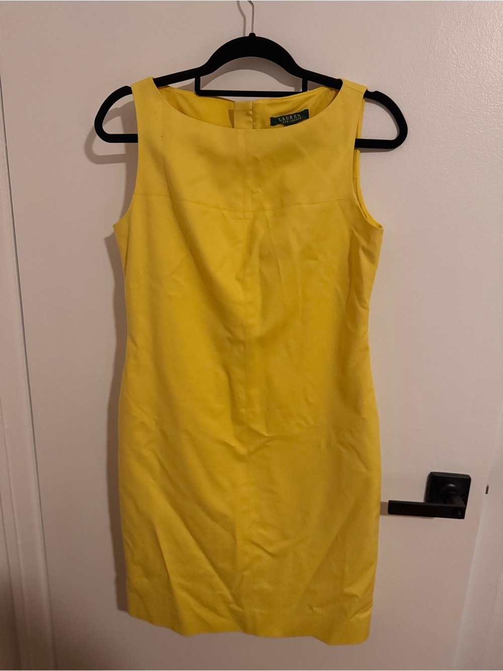 Like new Lauren Ralph Lauren Yellow Sleeveless Sheath Dress size 4